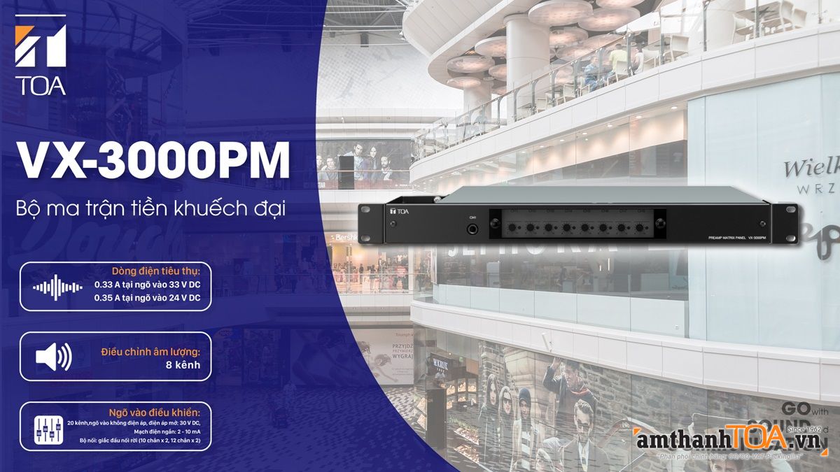 Bộ ma trận tiều khuếch đại VX-3000PM có đặc điểm gì nổi bật Bộ ma trận tiều khuếch đại VX-3000PM có đặc điểm gì nổi bật
