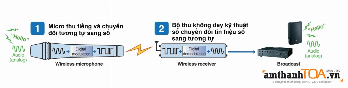 Nguyên lý hoạt động của Hệ thống Micro Không dây Kỹ thuật số